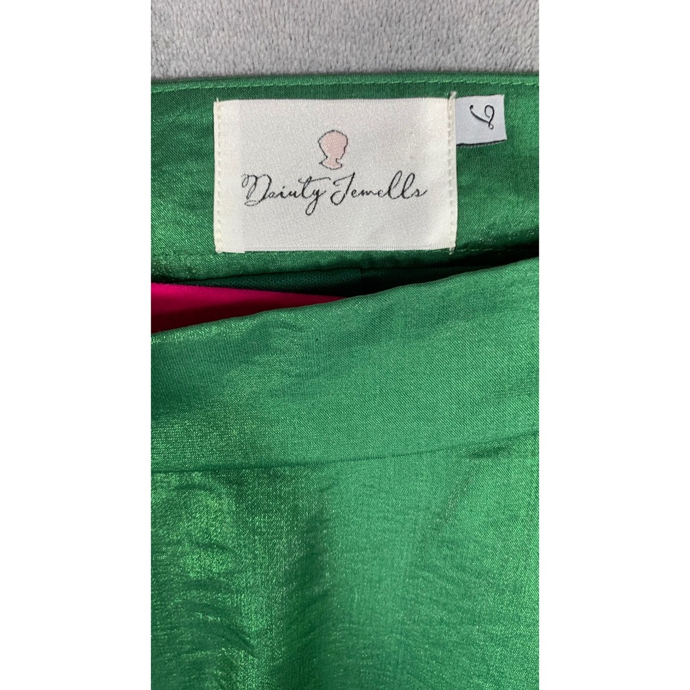 Dainty Jewells Once Upon a December Green Tiered Ruffle Midi Skirt Sz  Large - Picture 7 of 9